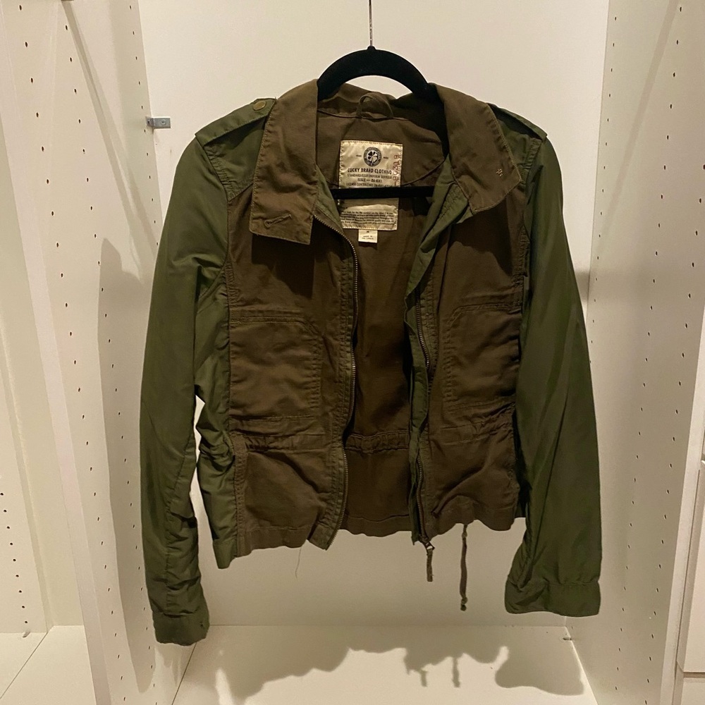 LUCKY BRAND MILITARY GREEN UTILITY JACKET // SIZE MEDIUM